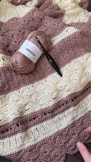 Leanna, Canadian Crochet Designer & Chart Specialist on Instagram: "This blanket is pure heirloom magic! ✨ The Shell & Lace Throw is all about texture + charm. 3-section repeat and two colors working together to make it pop. Yarn: Furls Wander (size 4 acrylic) Hook: 5.00mm Furls Streamline Metal in sleek black @furlscrochet Want the pattern + the full scoop on everything I used? 💬 Drop “heirloom” in the comments, and I’ll send you the link! #heirloomcrochet #crochetblanketpattern #crochetblanke