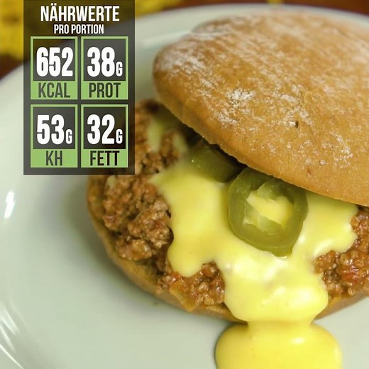 Sloppy Joes, Burger mit Hackfleisch und Käsesoße – ein Body Kitchen® Rezept