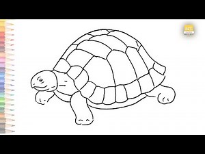 Tortoise easy drawing 08 | How to draw A Tortoise step by step | Outline drawings | art janag