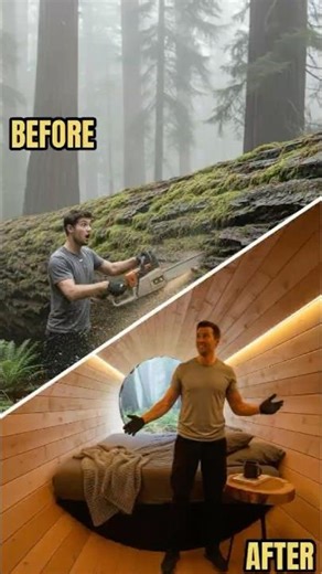 Modern Architecture: Building a Luxury Cabin OVER a Rushing River | ASMR House Building