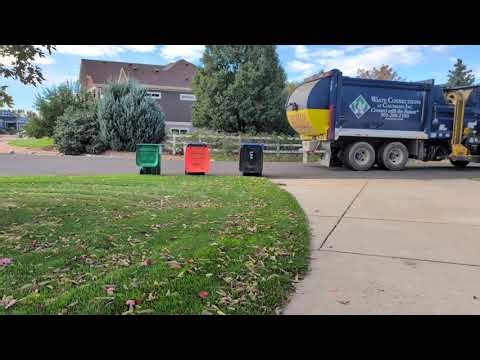 Waste connection side loader on trash!!