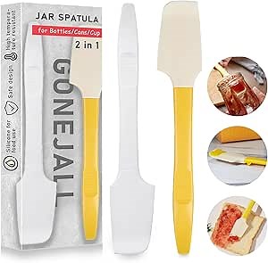 Silicone Mini Jar Spatula (2 Pcs), Multifunctional, Curved, Small, Wet Pet Food Can Spatula for Cooking, Baking, Scooping & Scraping