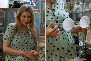 Rachel Riley leaves Antiques Roadshow host red-faced with cheeky boobs comment