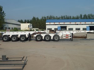 [Hot Item] Customized Interlink 2 Flatbed Semi Trailer Truck (Double Combination 20FT Container Trailers Flatbed Or Skeleton Type)