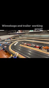 Winnebago slot car and trailer at home track 3D printed by Ryan | Slot Car Racing Edmonton