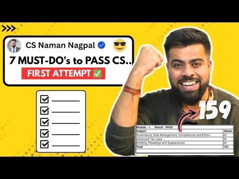 How to PASS CS Exams in First Attempt ✅ CS Executive and Professional 