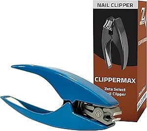 Ergonomic Nail Clippers for Seniors & Adults - Doctor-Designed Toenail Clippers with Rotating Head for Regular and Thick Fingernail Care, Durable Stainless Steel, Ultra Sharp Concave Blade, Ice Blue