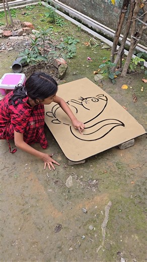 draw a beautiful squirrel using number 9 #art #shorts #drawing