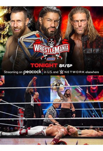 At Wrestlemania 37, Roman Reigns faced Edge and Daniel Bryan in the explosive main event and demonstrated his dominance by beating both wrestlers. This was the Tribal Chief's Wrestlemania debut, the debut of the famous Golden Glove, and the beginning of a historic reign that would last until Wrestlemania 40. #wwe #Romanreigns #edge #wrestlemania #fyp