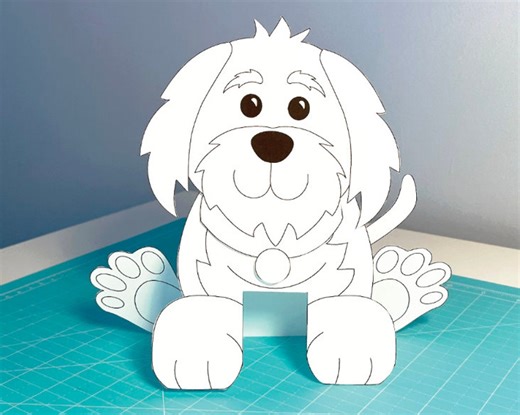 Puppy Dog Coloring Paper Craft Activity (digital Download) - Etsy