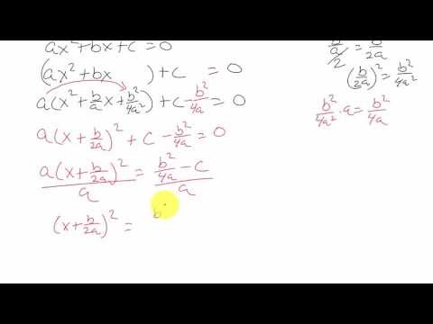 Derivation of Quadratic Formula