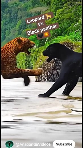 Leopard🐆vs😠Black Panther💥- The Ultimate Showdown#leopard vs black panther #animals#leopard#ai#funny#