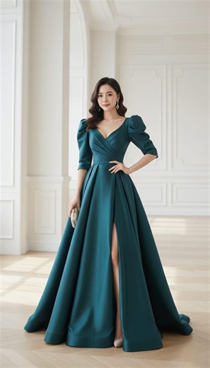 Emerald Green Evening Gown - Etsy