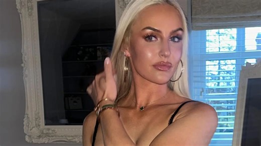 Glam golf star celebrates birthday with sequin dress & with cheeky smoking area