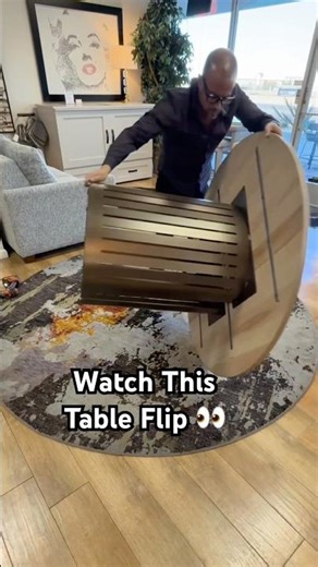 Custom Dining Table Flip Mechanism 🇨🇦 Amisco Rachel Table & Scarlet Chair