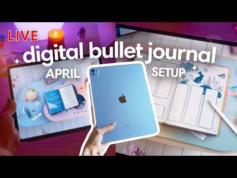 April Digital Bullet Journal Setup on iPad ☁️🪽🌸🩵
