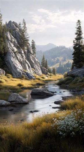 amazing details and full realistic nature landscape