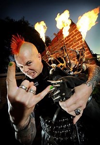 AC/DC Thunderstruck on Bagpipes, With Flames!