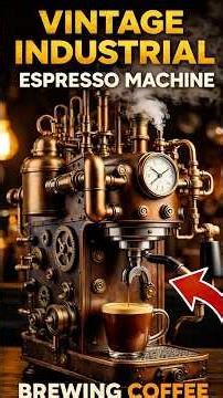 Futuristic Vintage Retro Industrial Espresso Machine — Brewing Coffee in Style! #shorts #life