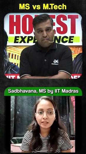 MS vs M.Tech: Key Differences & Which One to Choose? #shorts #short #msvsmtech #viralvideo #gfg
