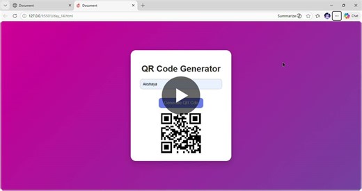 APIs, QR Code Generator JavaScript Development | Akshaya Velkumar posted on the topic | LinkedIn
