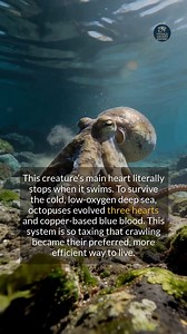 An octopus survives the deep sea with three hearts and blue, copper-based blood that stops circulating when it swims. #survival #facts #ocean | Untold Ancient History