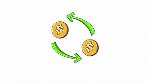 Download animated video of a rotating dollar coin icon for free