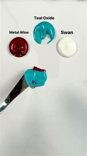 Color Recipes from Swan, Metal Wine & Teal Oxide #colormixing #oddlysatisfying #guessthecolor #asmr