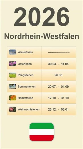 Ferien NRW 2026