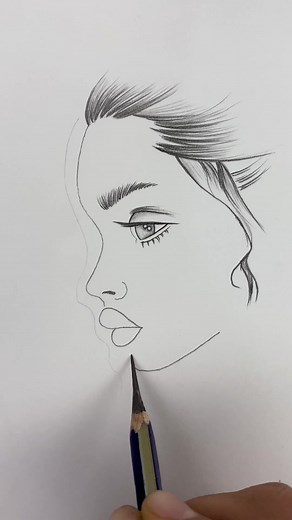 Pencil Drawings: Capturing a Woman's Profile
