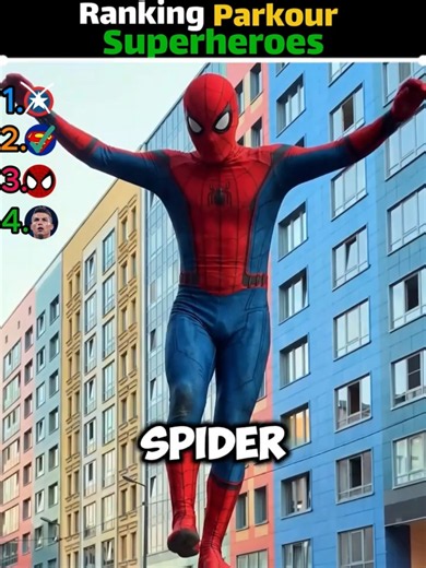 Ranking Parkour Superheroes | Spiderman Vs Superman Vs Hulk #shorts