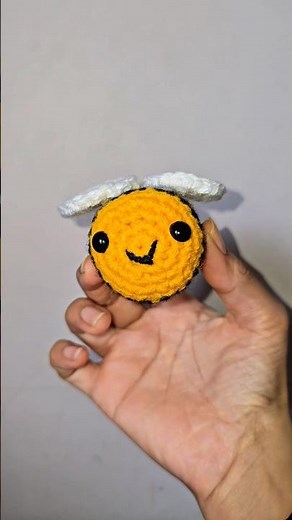 From Yarn to the Cutest Honeybee Keychain 🐝 | Easy Crochet Bee Tutorial | Start to Finish #shorts