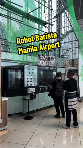 Robot barista in Manila airport #manila #philippines