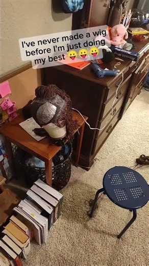 Speedrun 30 minutes of yarn wig making with me! I literally just do things idk 🫨🗣️