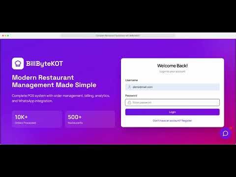 Complete Restaurant Operations with BillByteKOT