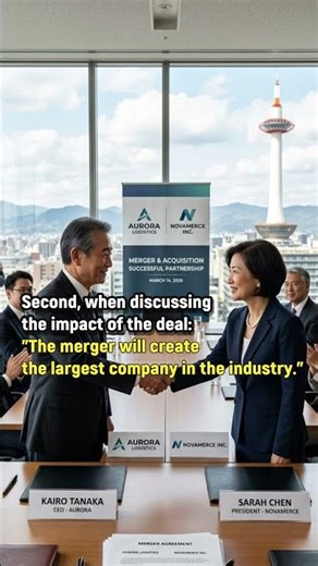 Do you know how to say "joining two companies together" in English? #learnenglish #vocabulary