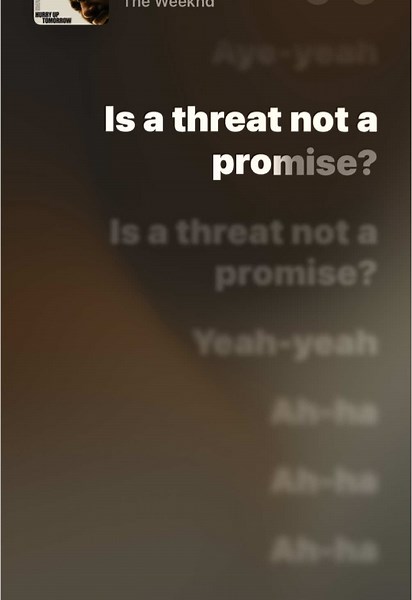 Is a threat not a promise? #theweeknd #lanadelrey #fyp #applemusic #foryouu #foryourpage #lyricsvideo #letra #musica #fy #foryou #lyrics