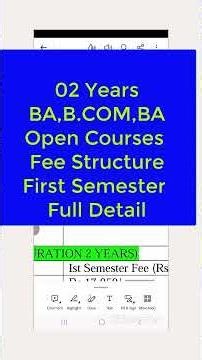 AIOU 02 Years BA,B.COM, BA Open Courses | AIOU Fee Structure 2026 First Semester Full Detail