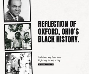 Celebrate Juneteenth by exploring Black history of Oxford, OH with a self-guided tour. This guide was created to honor the lives of Oxford's Black community and their legacies by drawing inspiration from both the past and the present. Take a walk, or drive around town to see the legacy they left behind. Pick up a copy outside our office door: 14 W. Park Pl. Download online: enjoyoxford.org/history/ #Juneteenth #oxfordoh #BlackHistory | Enjoy Oxford | Facebook