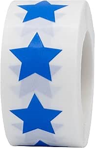 Blue Star Stickers, 3/4" Inch, 500 Semi Gloss Labels per Roll - Perfect for Reward Systems, Decorating, and Crafting in Schools, Offices, Home and Personal Use