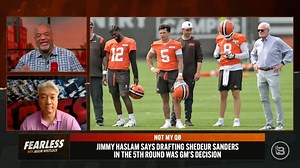 Jason Whitlock and guest Steve Kim debate the reason Cleveland Browns owner Jimmy Haslam doesn’t want credit for drafting Shedeur Sanders. | Jason Whitlock