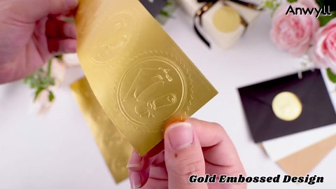 Anwyll 2In Graduation Stickers 2025 - Gold Foil Embossed Grad Class of 2025 Stickers 100Pcs Congrats Grad Cap Hat Sticker Self-Adhesive Graduation Envelope Seal Sticker for Certificate Party Favors