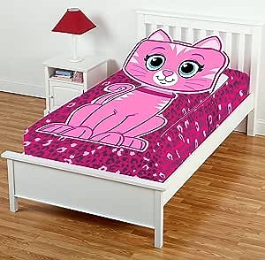 Kitty - Fitted Zip Up Twin Size Bedding. Just Zip, No More Messy Beds! Kids Zipper Blanket