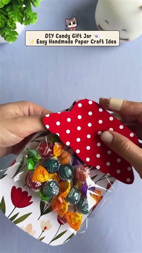DIY Candy Gift Jar 🍬✨ Easy Handmade Paper Craft Idea