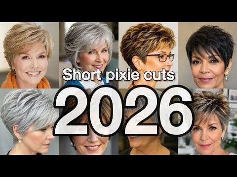 2026 Trending Short Pixie Cuts for Older Women with Thin Hair|Elegant Haircuts for Women Over 50