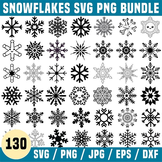 Snowflake Svg Bundle, Snowflakes for Digital Download, Winter Svg, Snowflake File, Glowforge Svg,cut for Cricut, Silhouette - Etsy