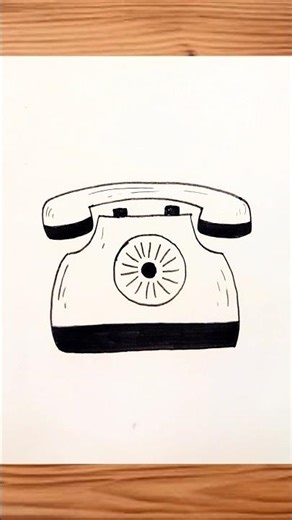 telephone 📞 drawing easy tricks for beginners/draw with me/ #drawing #drawwithme #art #telephone