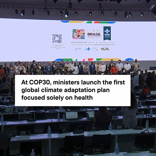 At COP30, ministers and stakeholders launched the Belém Health Action Plan, the first international climate adaptation framework dedicated entirely to the health sector. The plan sets out concrete actions to help countries prepare their health systems for the growing impacts of climate change, with a focus on protecting the most vulnerable communities. https://news.un.org/en/story/2025/11/1166357 | United Nations News