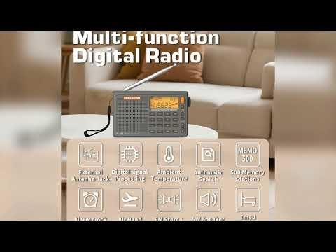 A must-have product #SIHUADON R108 DSP AM FM SW Airband Portable Radio 500Presets Alarm Sleep Time