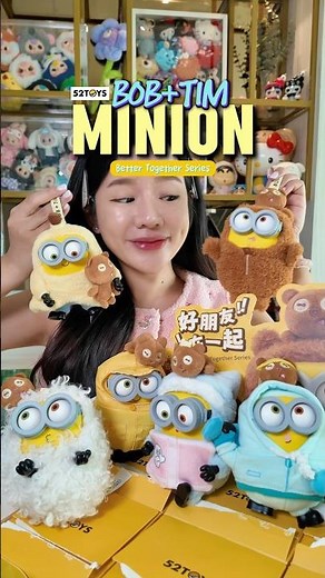 Unboxing Minion BOB+Tim, they're so cute! 😍🍌🧸✨ #imhungryandyou? #arttoy #52toys #unboxing #minions